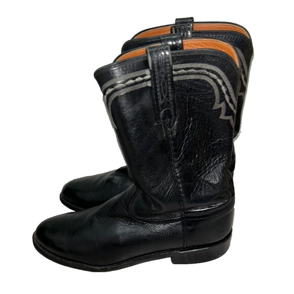 Lucchese Other - LUCCHESE 2000 Vintage Men’s Black Leather Roper Cowboy Western Boots size 9.5D